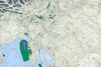 Wind speed image with map / Slovenia.