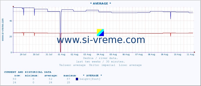  :: * AVERAGE * :: height |  |  :: last two weeks / 30 minutes.