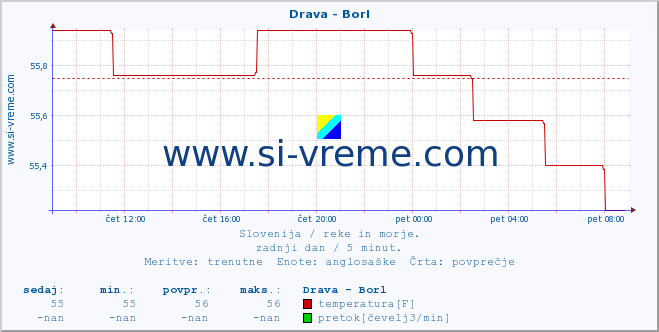 POVPREČJE :: Drava - Borl :: temperatura | pretok | višina :: zadnji dan / 5 minut.