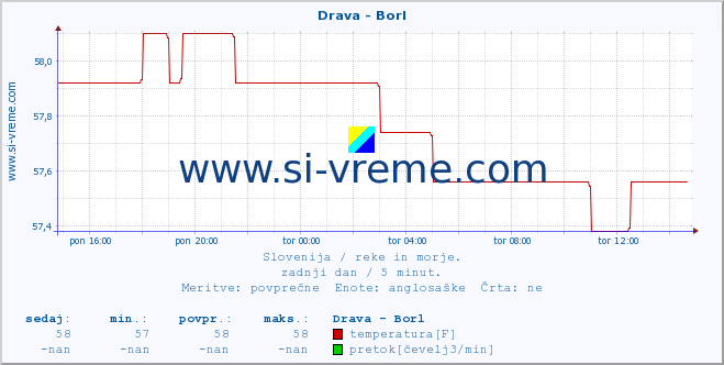 POVPREČJE :: Drava - Borl :: temperatura | pretok | višina :: zadnji dan / 5 minut.