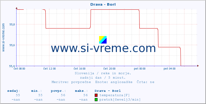 POVPREČJE :: Drava - Borl :: temperatura | pretok | višina :: zadnji dan / 5 minut.