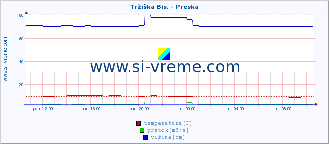 POVPREČJE :: Tržiška Bis. - Preska :: temperatura | pretok | višina :: zadnji dan / 5 minut.